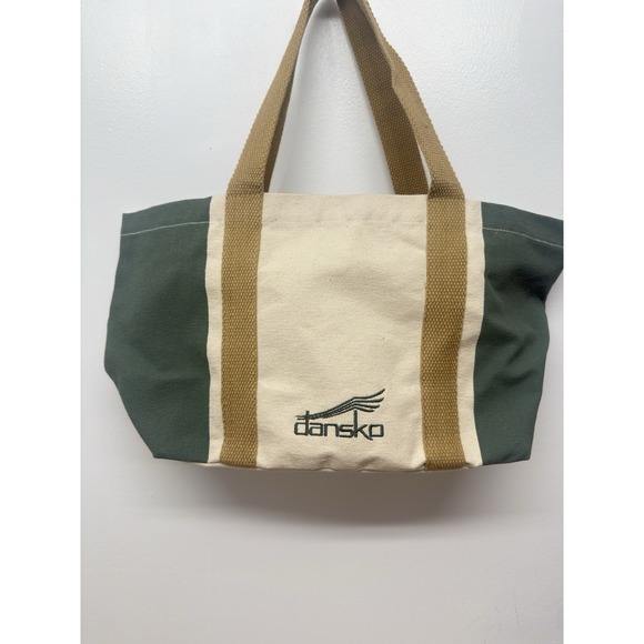 Dansko Canvas Tote Bag New Natural Green Ivory Tan Hand‎ Bag New York 12X5  #51 - Picture 1 of 6